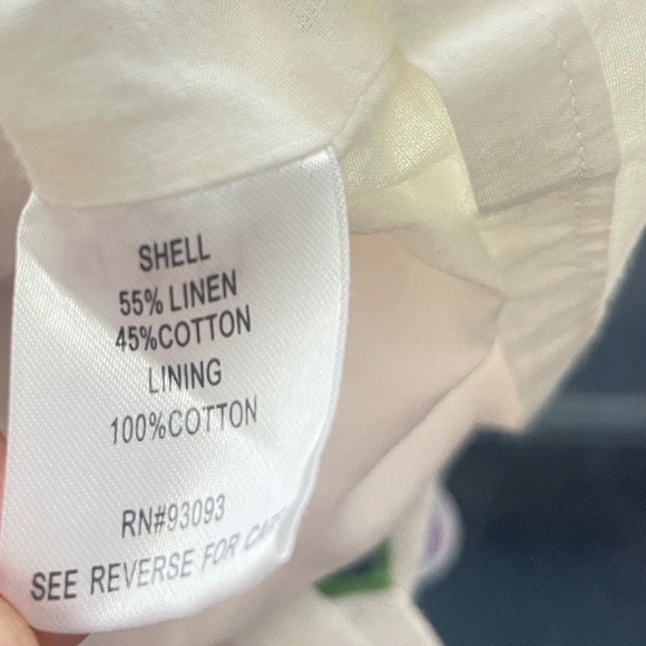 Tyler Boe Floral Poppy Linen Shift Dress Size XS pockets lined blend. #087 - Picture 15 of 17